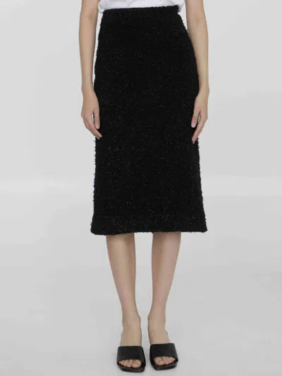 Balenciaga Women Tweed Midi Skirt