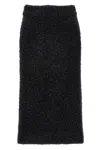 Balenciaga Tweed Midi Skirt In Black