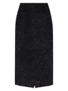 Balenciaga Cotton Tweed Knitted Midi Skirt In Black