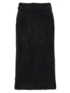 Balenciaga Tweed Midi Skirt In Black