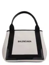 Balenciaga Md Navy Cabas Canvas Tote Bag