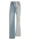 Balenciaga Fifty-fifty Light Blue Jeans With Asymmetric Legs In Denim Women