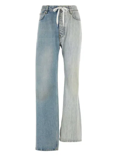 BALENCIAGA WOMEN'S TWO-TONE DENIM FIFTY-FIFTY JEANS