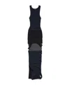 Balenciaga Reversed Ribbed Texture Dress With Round Neckline In Multi