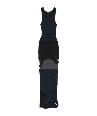 Balenciaga Women's Upside Down Dress In Black/navy/grey