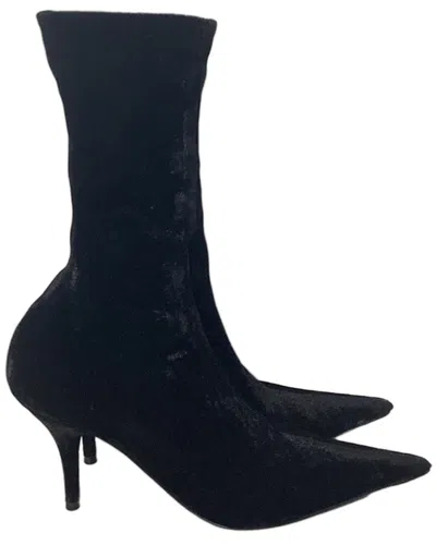 Balenciaga Sock Ankle Boots In Black Velvet
