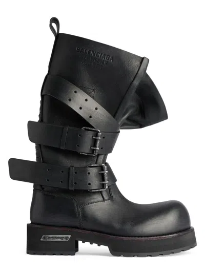Balenciaga Venom Buckle-strap Boots In Black
