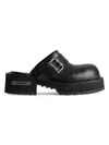 Balenciaga Venom Round Toe Leather Chunky Mules In Black