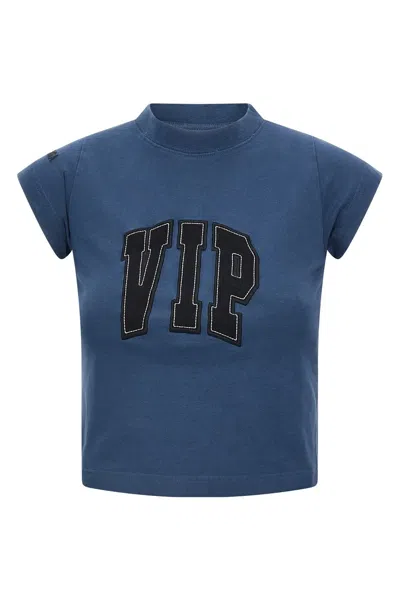 Balenciaga Women 'vip Team Logo' T-shirt In Blue