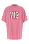 Balenciaga Pink Crewneck Logo T-shirt In Pink