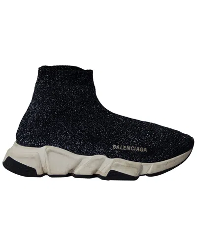 Balenciaga Women's Viscose Glitter Speed Trainer (authentic Pre-loved) In Black