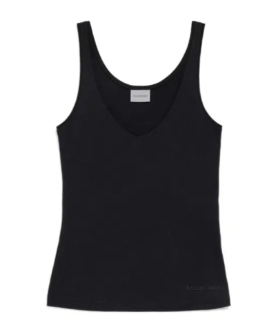 Balenciaga Women's V-neck Tank Top In Black