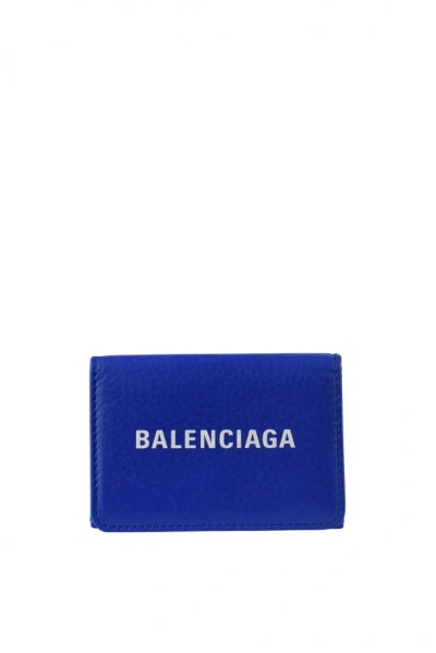 Balenciaga Women Wallet Cash Mini In Blue