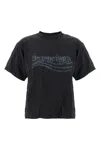 Balenciaga Black Washed Crayon Political T-shirt In Black