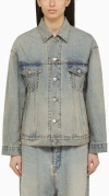 Balenciaga Light Blue Washed-effect Denim Jacket In Light Blue