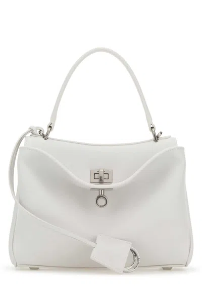 Balenciaga Women White Leather Mini Rodeo Handbag