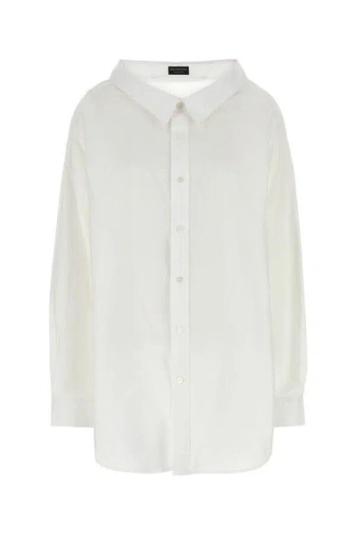 Balenciaga Women White Popeline Shirt