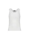 Balenciaga Women White Ribbed Wool Knit Tank Top In White