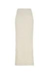 Balenciaga Off White High Waist Long Tweed Skirt In White