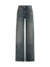 Balenciaga Women Wide Leg Jeans In Blue