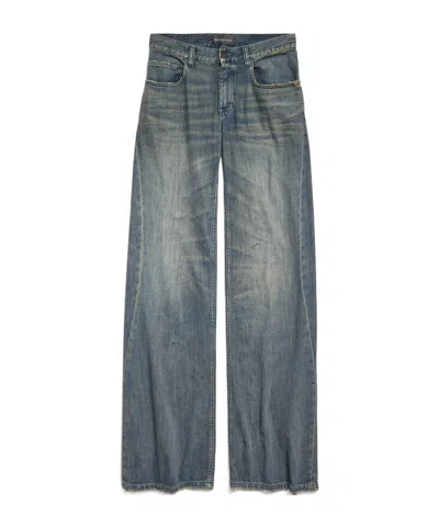 Balenciaga Women's Wide Leg Pants In Blue