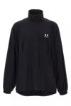 Balenciaga Shrunk Activewear Black Stretch Nylon Windbreaker Jacket In Black
