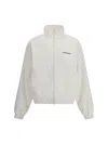 Balenciaga High Collar Zip Jacket With Bold Logo Detailing In White