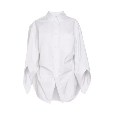 Balenciaga Twisted Cotton Poplin Shirt In White