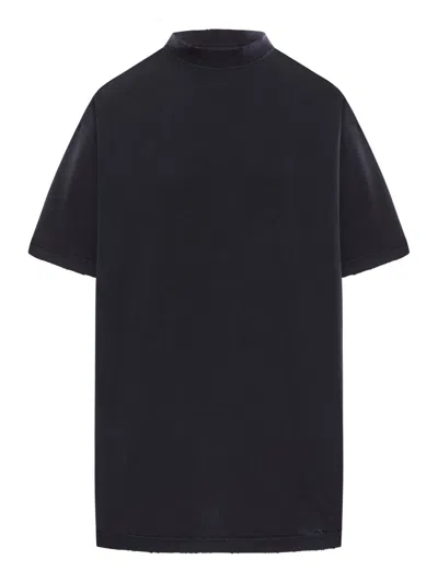 Balenciaga Women Women`s Painted Vintage Oversize T-shirt In Black Délavé
