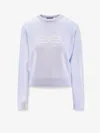 Balenciaga Women Wool And Cotton Blend Sweater In Blue