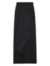 Balenciaga Women Wool Midi Skirt In Black