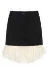 Balenciaga Skirt Belt Loops Button Detail Lace Trim
