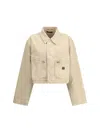 Balenciaga Women Workwear Crop Jacket In Neutral