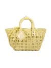 Balenciaga Women's Woven Design Top Handle Bag In Yellow