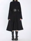 Balenciaga Leather-belt Wrap Coat In Black