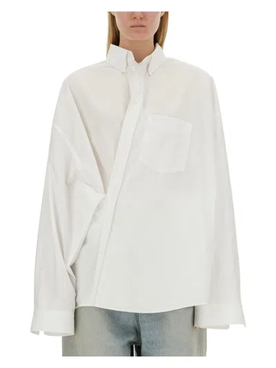 Balenciaga Women's Wrap Shirt In White