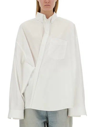 Balenciaga Women Wrap Shirt In White