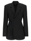 Balenciaga Tailored Wrap Wool Jacket Regular Fit In Black
