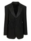 Balenciaga Tailored Wrap Wool Jacket Regular Fit In Green