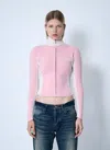 Balenciaga Women Zip-up Human Being Hooded Sweatshirt In Pink