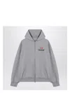 Balenciaga Grey Zip-up Sweatshirt I Love Paris Women In Grey