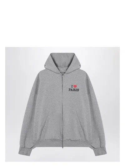 BALENCIAGA WOMEN'S ZIP-UP SWEATSHIRT I LOVE PARIS