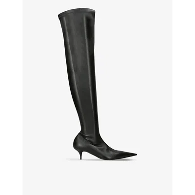 Balenciaga Avenue Over-the-knee Nappa Leather Boots In Black