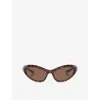 Balenciaga Womens Brown Bb0384s Cat Eye-frame Injected Sunglasses In Brown
