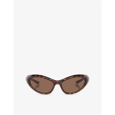 Balenciaga Womens Brown Bb0384s Cat Eye-frame Injected Sunglasses