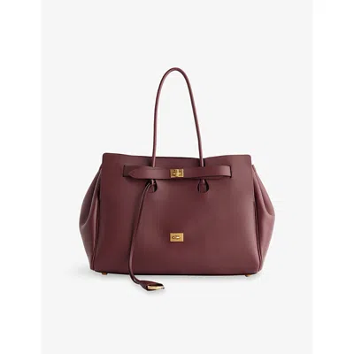 Balenciaga Womens Dark Burgundy Bel Air Carry All Medium Leather Handbag