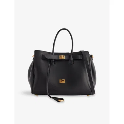 Balenciaga Womens Black Bel Air Carry All Small Leather Shoulder Bag