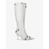 Balenciaga Cagole Knee High Boot In White