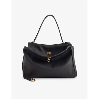 Balenciaga Womens Black Rodeo Medium Leather Top-handle Bag