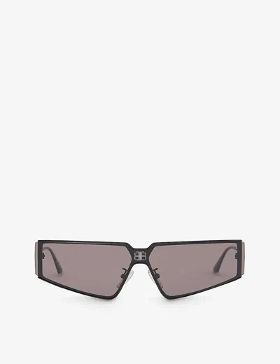 Balenciaga Womens Red Bb0192s Rectangular-frame Metal Sunglasses